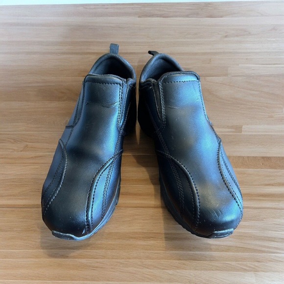 Dickies Other - Dickies Shoes Mens Sz 8 Black Leather Slip On Work Sneakers Oil Slip Resistant